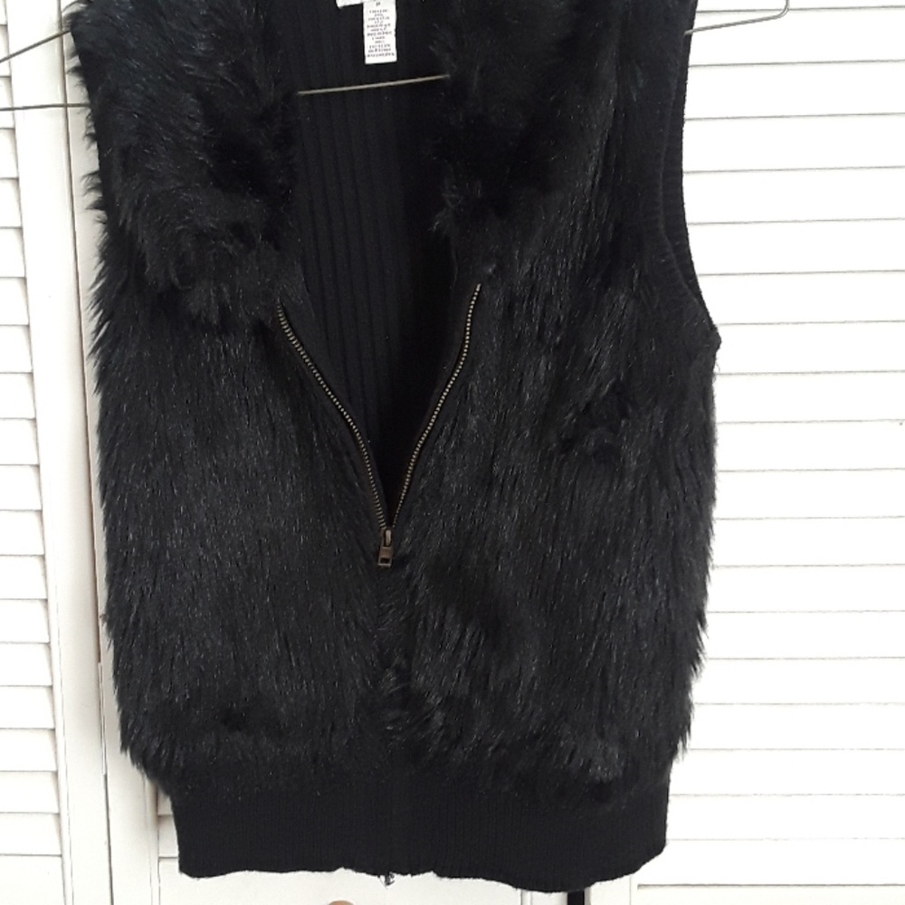 Fuzzy Black Vest